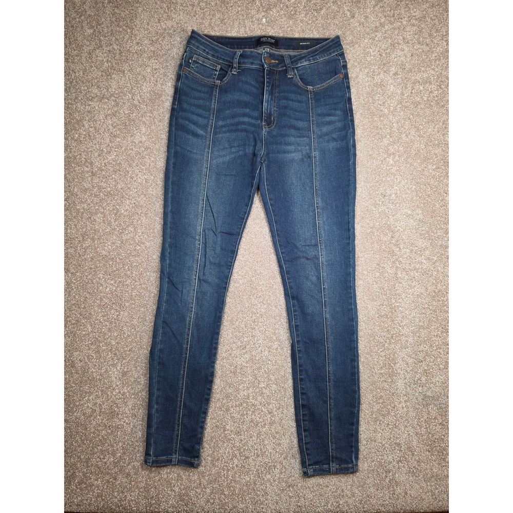 Judy Blue Skinny Fit Jeans Dark Wash Front Seam High Rise Denim Womens Size 7/28